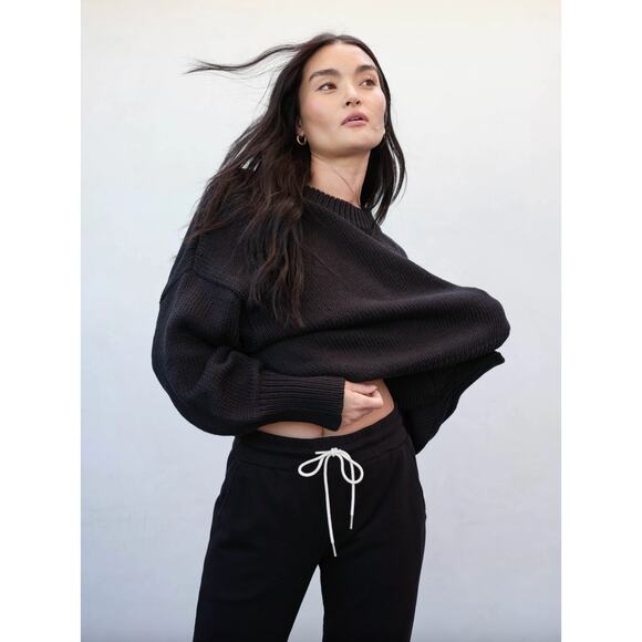 MATE the Label Sweaters - MATE the Label Organic Knit Crew Sweater Jet Black M/L